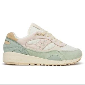 Saucony Green and Pink Sneakers Retro-Inspired Design Shadow 5000